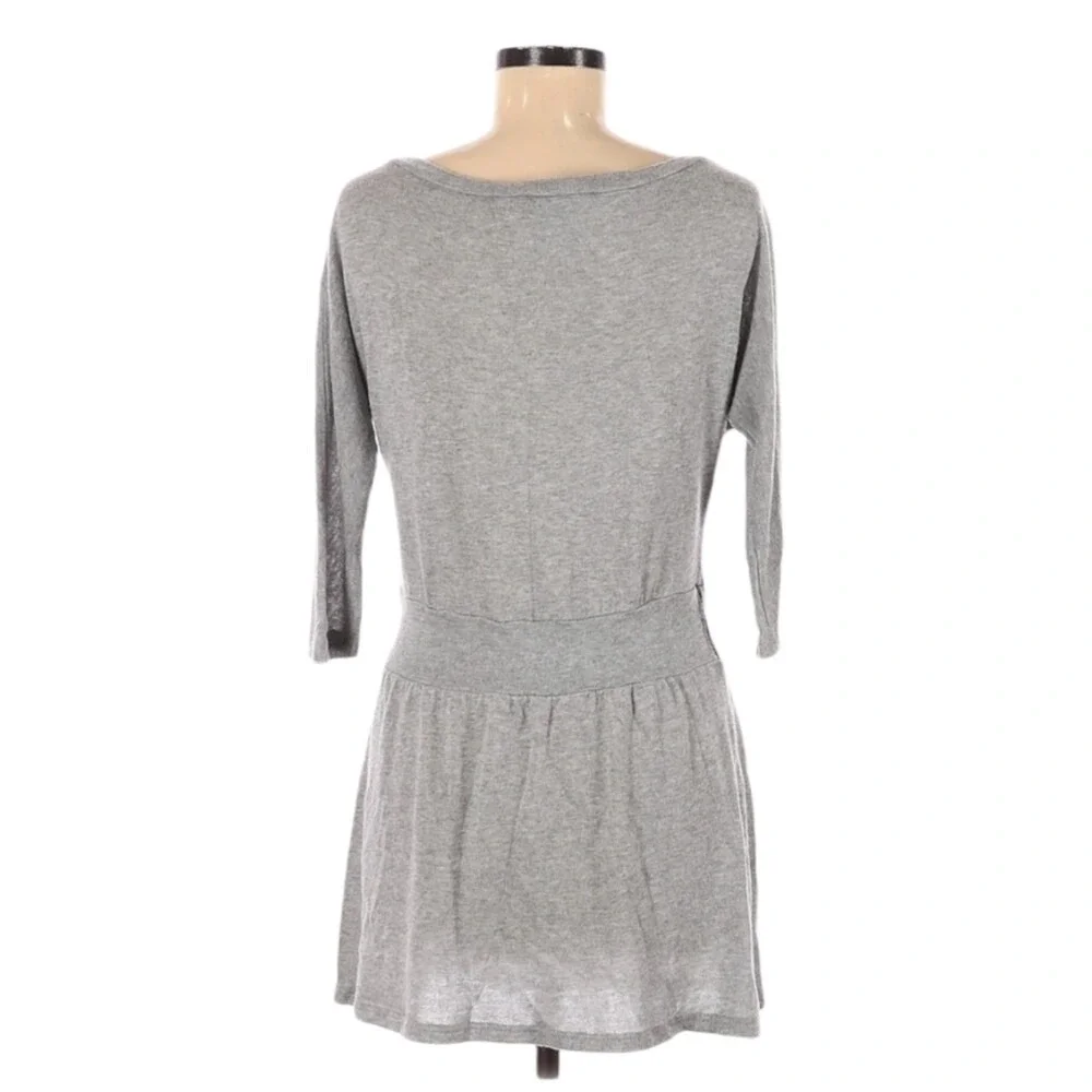 Y2K Sweater Dress Gray S Lightweight Layering Sexy‎ Scoop Neck Whimsigoth Grunge